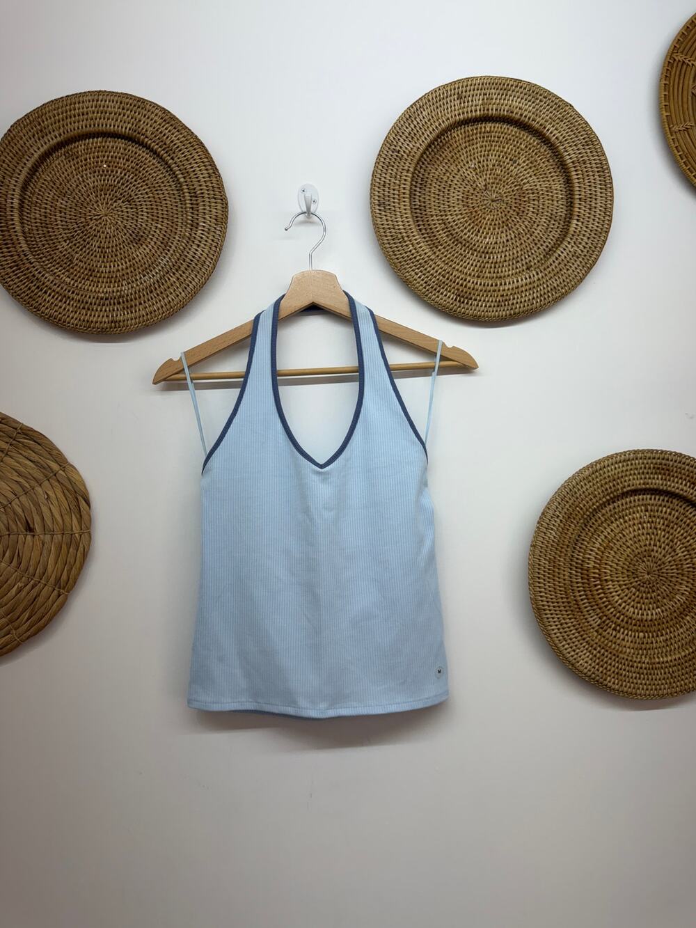AE American Eagle Blue Halter Tank Top Medium